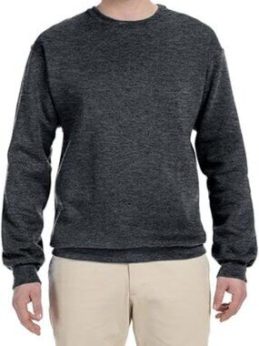 Adult 8 oz., NuBlend® Fleece Crew - BLACK - S